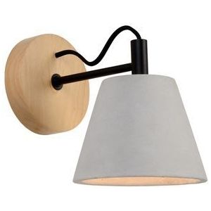 Lucide Wandlamp Possio Beton Hout E14 | Wandlampen