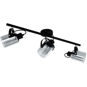 Eglo Wand- En Plafondlamp Berregas Zwart Chroom 3x40w E27