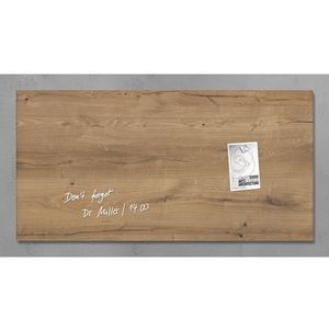 Sigel Glasmagneetbord Artverum 910x460x15mm Natural Wood Design Met 3 Magneten | Muurdecoratie