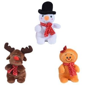 Decoris Kerstfiguur Met Muziek Sneeuwpop/rendier/peperkoek 15cm - 1 Stuk | Kerstdecoratie