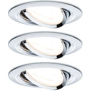 Paulmann Inbouwspot Led Nova Rond Kantelbaar Chroom 51mm Gu10 3x6,5w | Spots