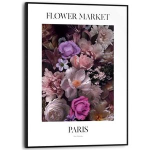 Schilderij Rose Garden Parijs - Monceau - Bloemen - Slim Frame 30x40 Cm Mdf Roze | Muurdecoratie