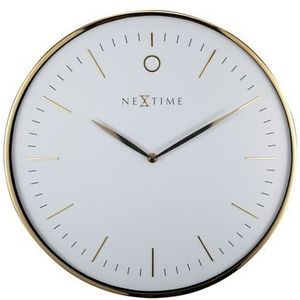 Wandklok Nextime Glamour Ø40 Metaal Wit/goud