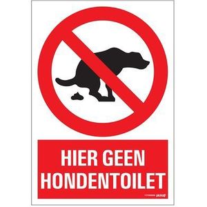 Pickup Bord Pvc Hier Geen Hondentoilet 230x330mm | Belettering