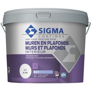Sigma Muurverf Interieur Wit Mat 10l | Muurverf