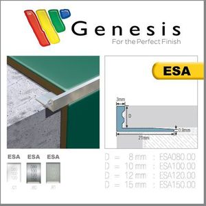 Genesis Tegelprofiel Aluminium Recht 12mm