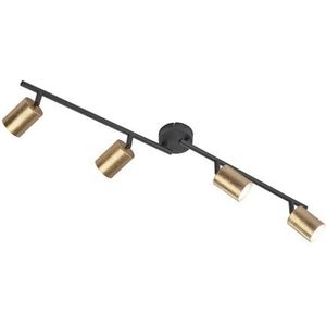 Fischer & Honsel Plafondspot Vano Zwart Goud 4xgu10 4w