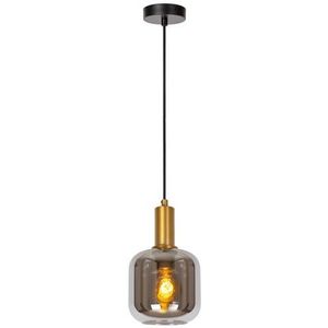 Lucide Hanglamp Joanet Messing Rookglas ⌀16cm E27 | Hanglampen