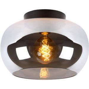 Lucide Plafondlamp Judi Zwart Gerookt Glas ⌀30,5cm E27 | Plafondlampen