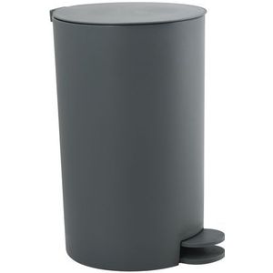 MSV Pedaalemmer - kunststof - donkergrijs - 3L - klein model - 15 x 27 cm - Badkamer/toilet
