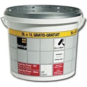 Sencys Grondverf Rapid Dry Primer Muur & Plafond Mat Wit 6l