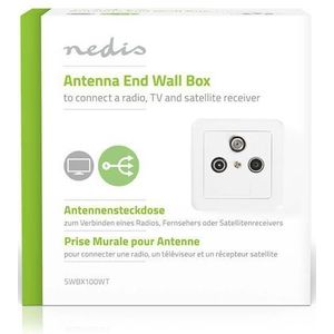 Nedis Wandantennedoos Fresh Green Giftbox 1x F-connector Female - 1x Iec Connector Male - 75 Ohm Zilver - Wit