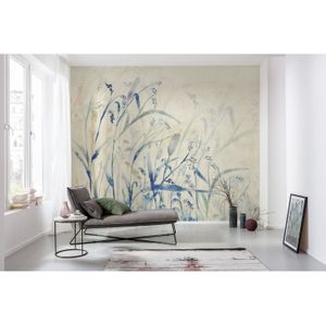 Fotobehang - Delicate Bloemen - Beige - Blauw - Duits Kwaliteitsvlies