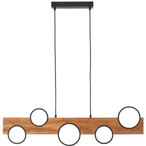 Brilliant Hanglamp Cheesy Zwart Hout 34w | Hanglampen