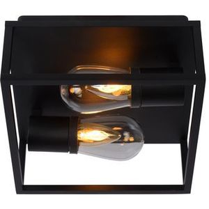 Lucide Plafondlamp Carlyn Zwart 2xe14 | Badkamerverlichting