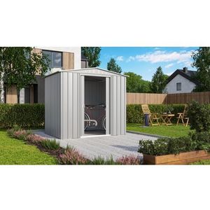 Tuinhuis Tower 86 - Plaatstaal - Zilver Metallic - 245x185x220cm | Tuinhuizen