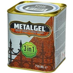 Metalgel Metaallak Zwart Zijdeglans 750ml