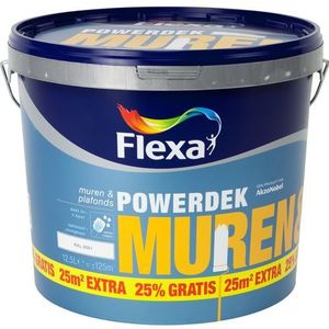 Flexa Muurverf Powerdek Muren & Plafonds 9001 10l + 25%