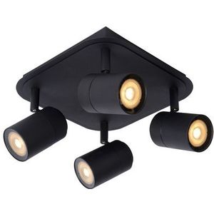 Lucide Plafondspot Lennert Zwart 4xgu10 5w | Badkamerverlichting