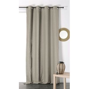 Gordijn Metis Lichtdoorlatend Ringen Taupe 135 X 260 Cm