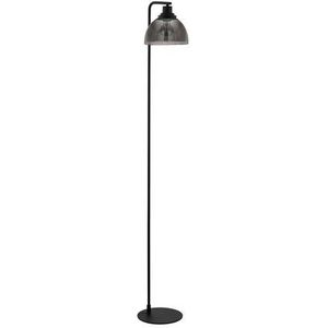 Eglo Vloerlamp Beleser Zwart Rookglas E27 | Vloerlampen