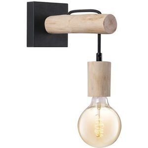 Home Sweet Home Wandlamp Billy Zwart Hout E27