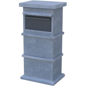 Vasp Pakketbrievenbus Pamplona Parcel - Natuursteen En Staal - Blauwe Hardsteen - 51x105x39cm | Staande brievenbussen