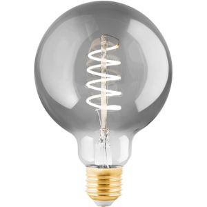 Eglo Ledfilamentlamp Globe Spiral - Smoke - D9,5cm - Dimbaar - Warm Wit - E27 - 4w | LED lampen