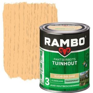 Rambo Pantserbeits Tuinhout Transparant Zijdeglans 1200 Kleurloos 0,75 Ltr