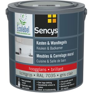 SencysLak Voor Wandtegels En Meubels, Keuken & Badkamer Ral7035 Glans 2,5l