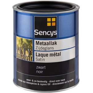 Sencys Metaallak Zijdeglans Zwart 750ml | Metaalverf