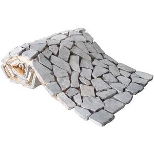 Mozaïektegel Beachstone - Natuursteen - Antraciet - 34x150cm