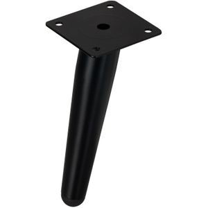 Duraline Tafelpoot Conisch Mat Zwart 15cm