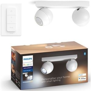 Philips Hue Opbouwspot Buckram Wit 2x5w Met Dimmer Switch