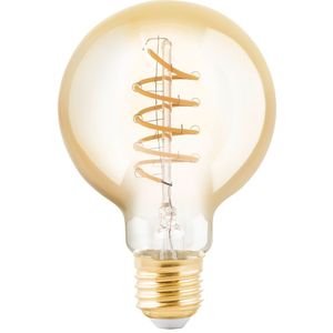 Eglo - Ledfilamentlamp Globe - Amber - D8cm - Dimbaar - Warm Wit - E27 - 4W