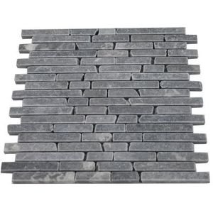 Mozaïektegel Bluestone Strips - Natuursteen - Zwart - 30x30cm - 1 Stuk