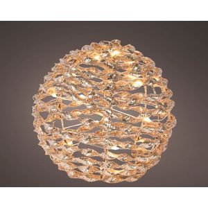 Decoris Micro Led-lichtbol Goud Ø15cm Warm Wit - 20 Lampjes | Kerstverlichting