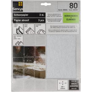 Sencys Schuurvel Stearaat Wit 230x280mm P80 3st