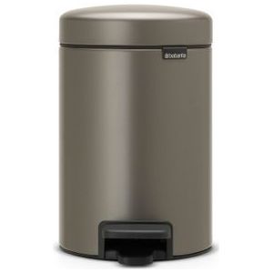 Brabantia Pedaalemmer Newicon 3l Platinum Grijs | Prullenbakken & vuilniszakken