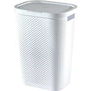 Curver Infinity Recycled Dots Wasmand met deksel - 60L - Wit