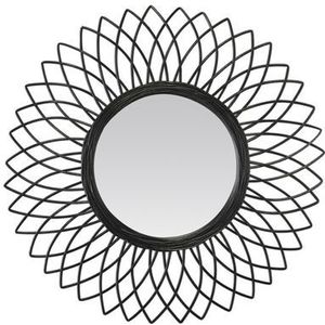 Rotan Spiegel / Zwarte Bloem 61cm | Spiegels
