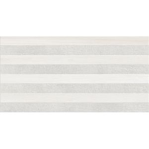 Wandtegel Habitat Stripe Pearl - Keramiek - Grijs/wit - 34x66,5cm - Pakketinhoud 1,13m²