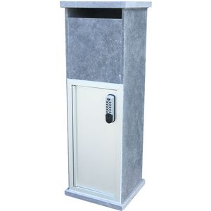 Pakketbrievenbus Lhotse Xl - Natuursteen - Blauwe Hardsteen - 34x102x32cm | Staande brievenbussen