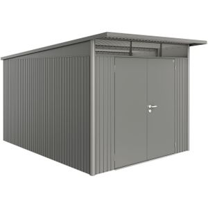 Biohort Tuinhuis Avantgarde A8 Met Dubbele Deur Kwartsgrijs Metallic 260x380cm