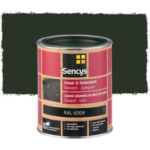 Sencys Tuinhoutbeits Tuinhuis En Schutting Dekkend Zijdeglans Ral6009 0,75l