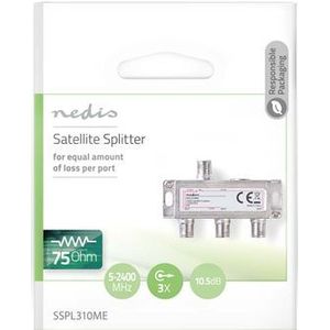 Nedis Splitter Fresh Green Box 5 - 2400 Mhz - 10.5 Db Zilver