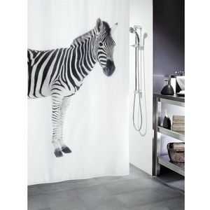 Spirella Douchegordijn Zebra Zwart 180cm | Douche