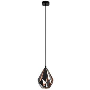 Eglo Hanglamp Carlton 1 Zwart Koper 110cm E27 | Hanglampen