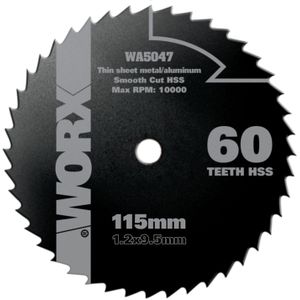 Worx Cirkelzaagblad Wa5047 Hout/metaal 115mm 60t