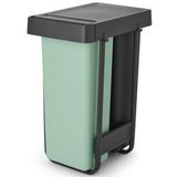 Brabantia Sort & Go Inbouw Prullenbak - 2 x 30 liter - Jade Green en Dark Grey